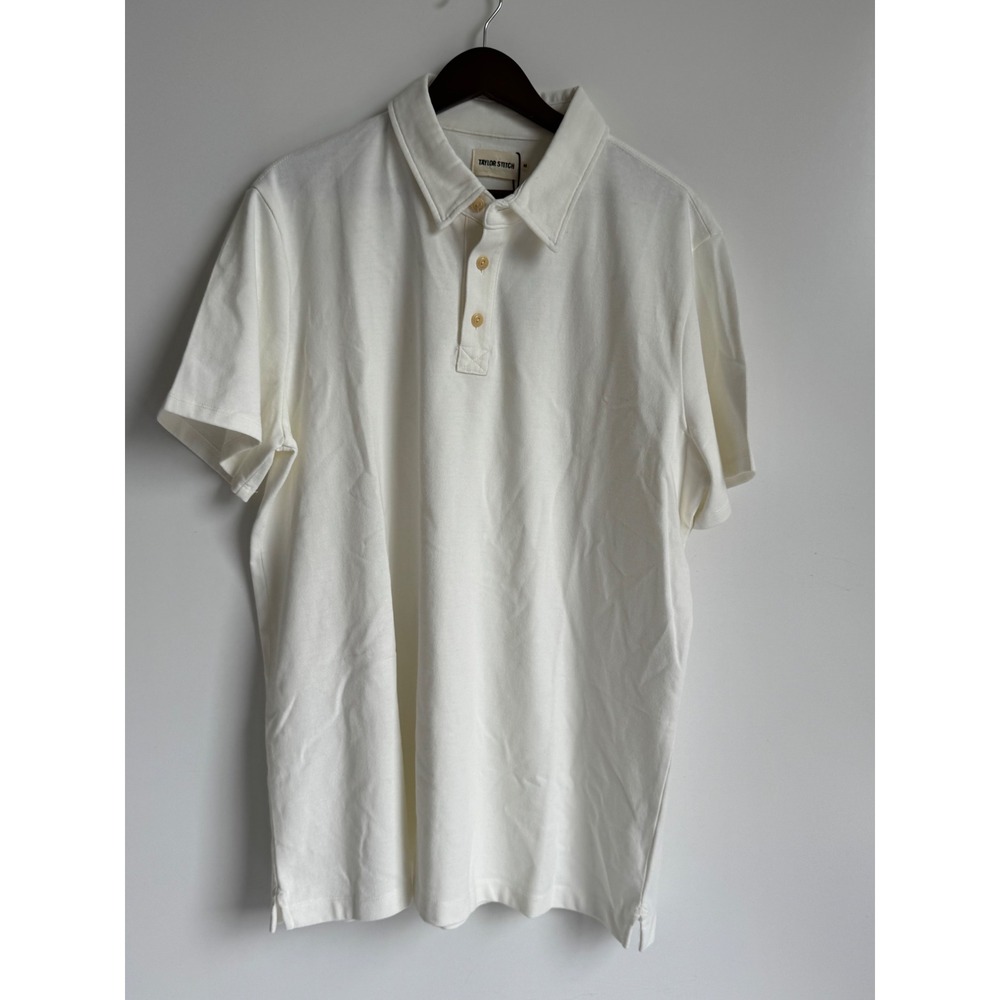 Taylor Stitch Huckberry Heavy Bag Polo Natural Mens XXL 46 Short Sleeve NEW